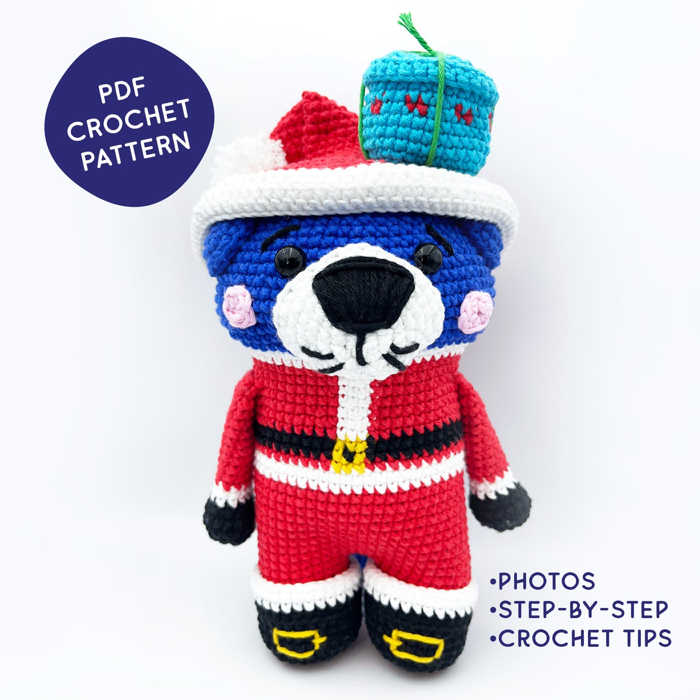 Santa Otis the otter - PDF crochet pattern
