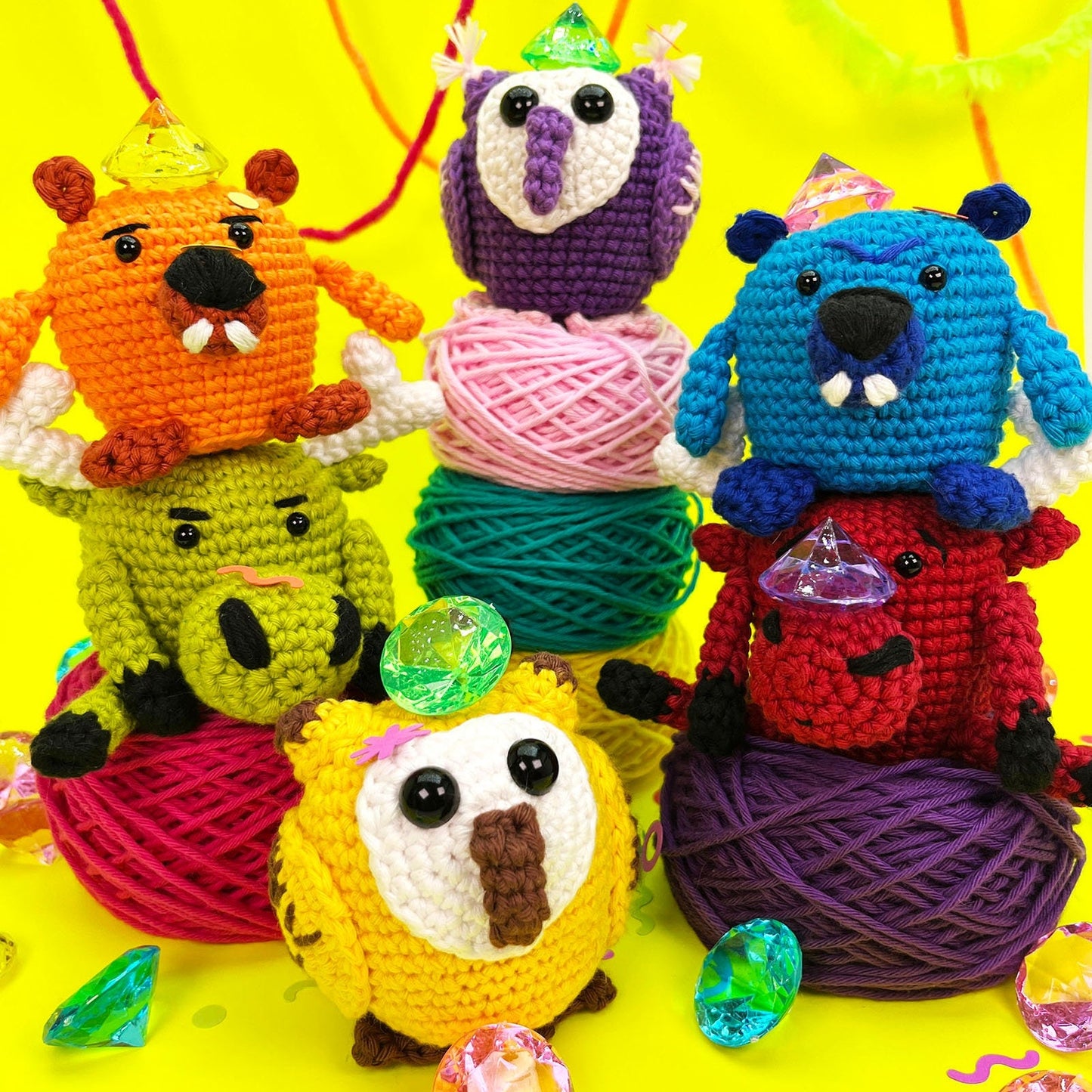Pigi, Woody & Stu -PDF crochet pattern