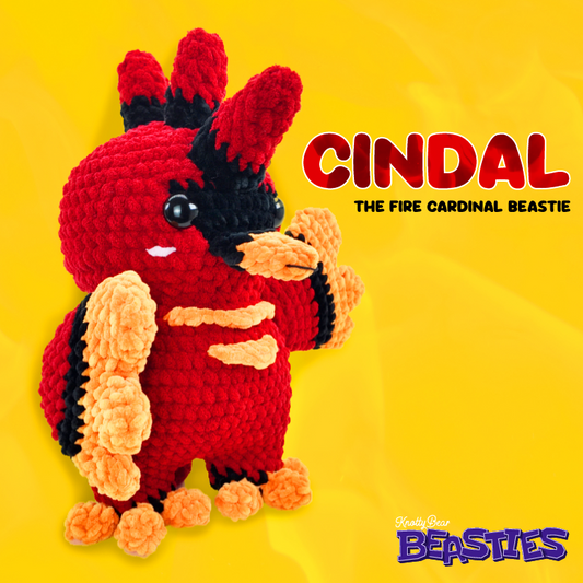 Cindal Fire Cardinal Beastie - PDF crochet pattern