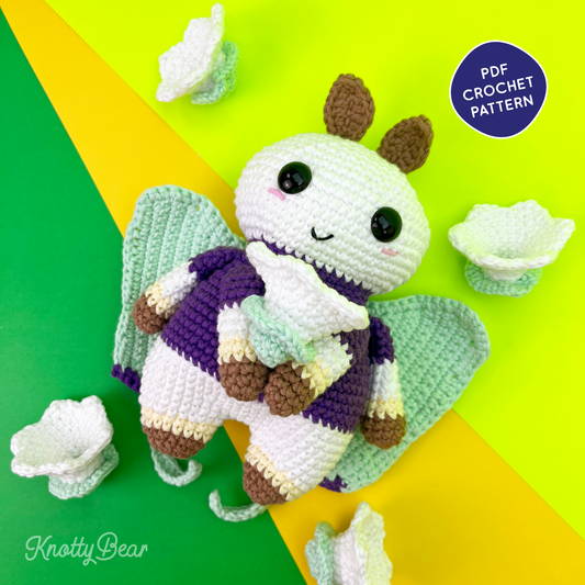 Lucia the luna moth - PDF crochet pattern
