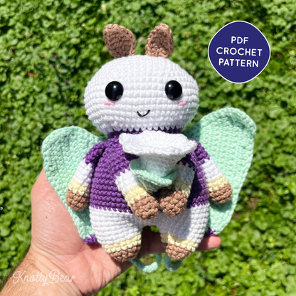 Lucia the luna moth - PDF crochet pattern