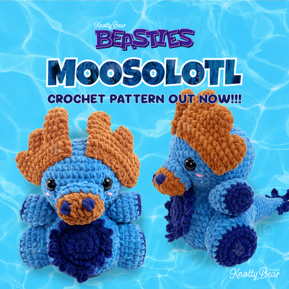 Moosolotl Water Beastie - PDF crochet pattern