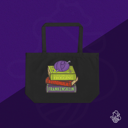 Book Stack Large organic tote bag
